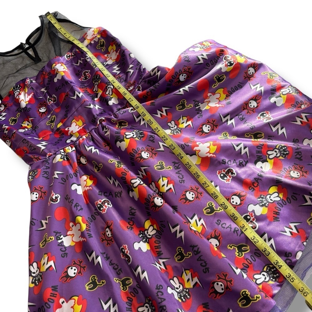 Hell Bunny Haunted House Purple Mesh Halloween Dress Size Small - Picture 10 of 11